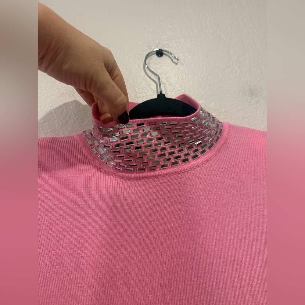 NWT Retrofete Monroe Embellished Knit Dress in Peony Pink size Medium - Picture 13 of 15